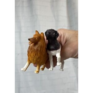 Rough‎ Collie & German Pointer Dogs Plastic Play figurines toys classic hounds